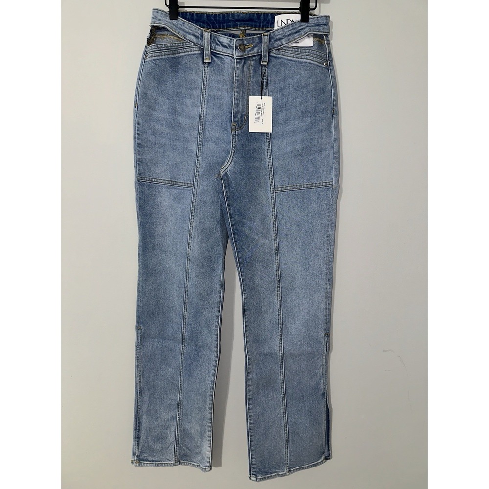LNDN Landon Denim Sunday Jeans‎ Cutout Waist Detail Light Wash Straight